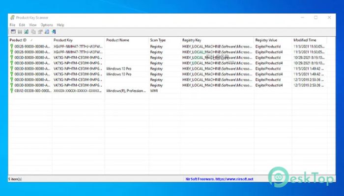 下载 Nirsoft Product Key Scanner 1.03 免费完整激活版