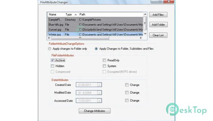  تحميل برنامج File Attribute Changer  1.2.0.146 برابط مباشر