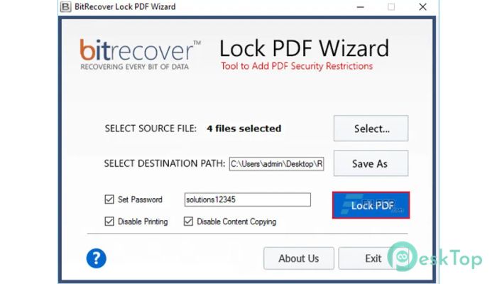 BitRecover Lock PDF Wizard 2.1 Tam Sürüm Aktif Edilmiş Ücretsiz İndir