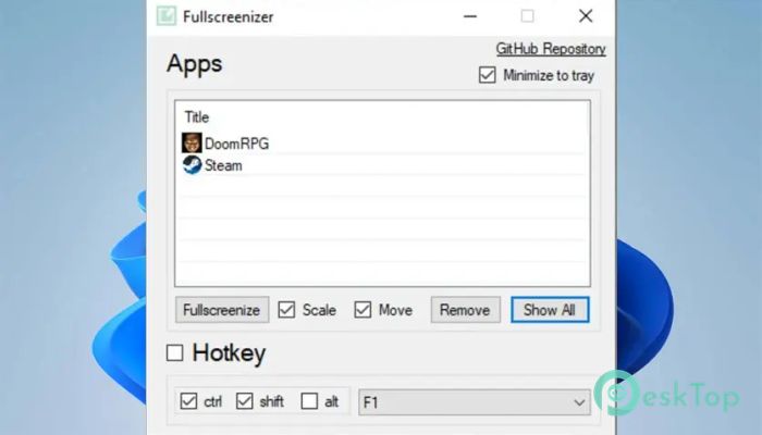 تحميل برنامج Fullscreenizer 1.0 برابط مباشر
