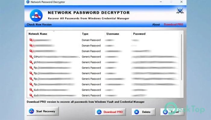 Network Password Decryptor 11.0 Tam Sürüm Aktif Edilmiş Ücretsiz İndir