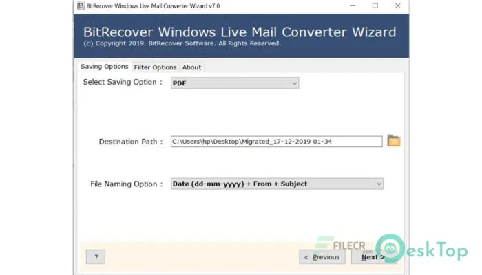 BitRecover Windows Live Mail Converter Wizard  7.5 完全アクティベート版を無料でダウンロード