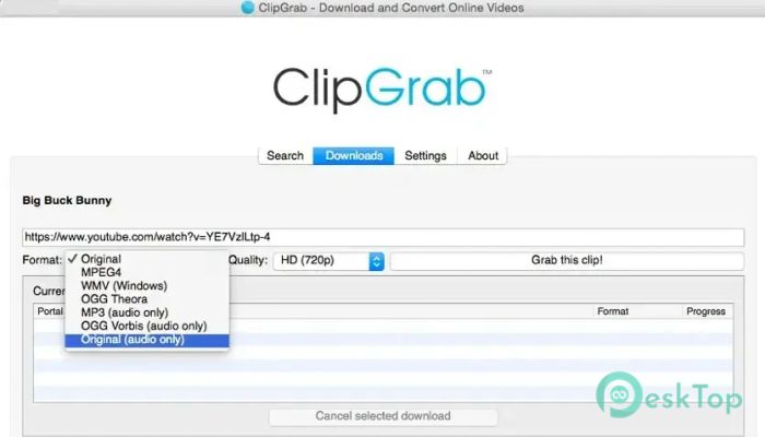 ClipGrab 3.9.10 Tam Sürüm Aktif Edilmiş Ücretsiz İndir