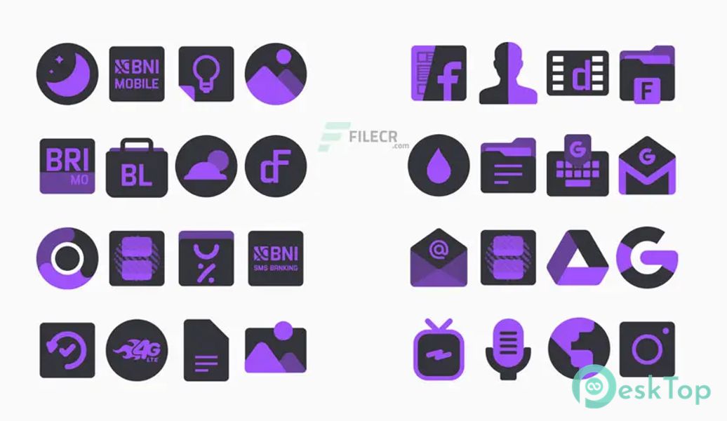 Dark Purple – Icon Pack v1.6 APK MOD Tam Ücretsiz İndir
