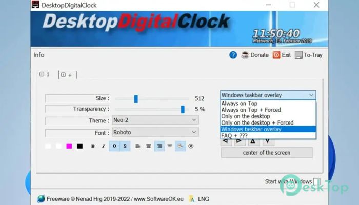 下载 DesktopDigitalClock 5.31 免费完整激活版