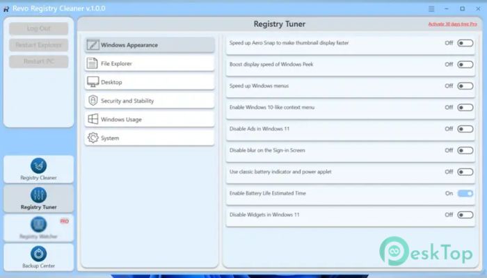 تحميل برنامج Revo Registry Cleaner Free 1.5.2 برابط مباشر
