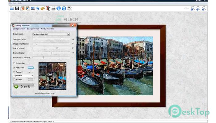 FotoSketcher 3.90 完全アクティベート版を無料でダウンロード