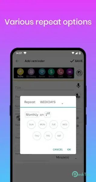 Just Reminder with Alarm 2.7.11 APK MOD Unlocked (Full) Free Download