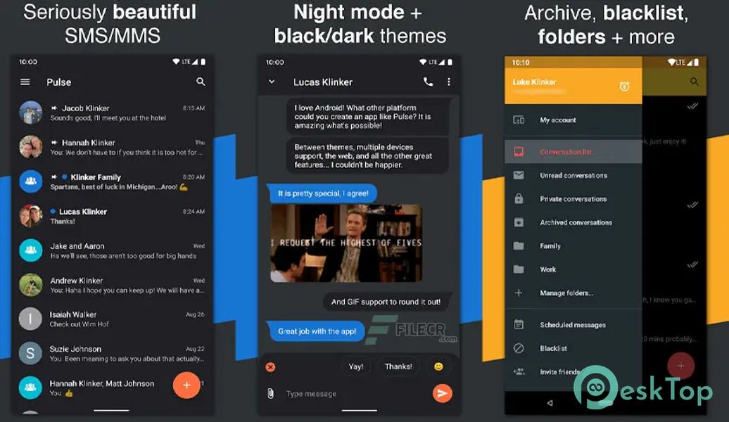 Pulse SMS (Phone/Tablet/Web) 6.2.3.2996 APK MOD Unlocked (Full) Free Download