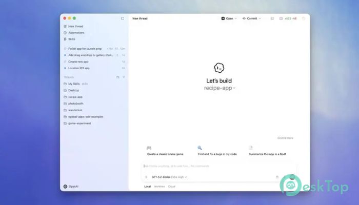 OpenAI Codex 26.429.8261.0 Tam Sürüm Aktif Edilmiş Ücretsiz İndir