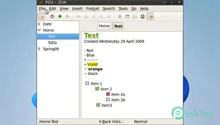 Zim - A Desktop Wiki 0.77.0 मुफ्त पूर्ण सक्रिय डाउनलोड