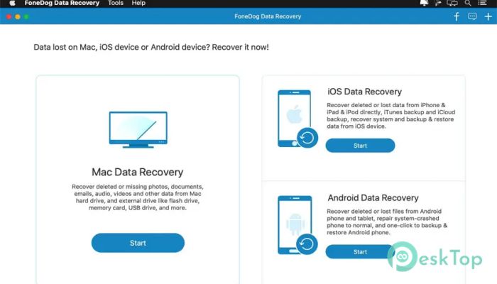 Скачать FoneDog Data Recovery 1.3.10 бесплатно для Mac