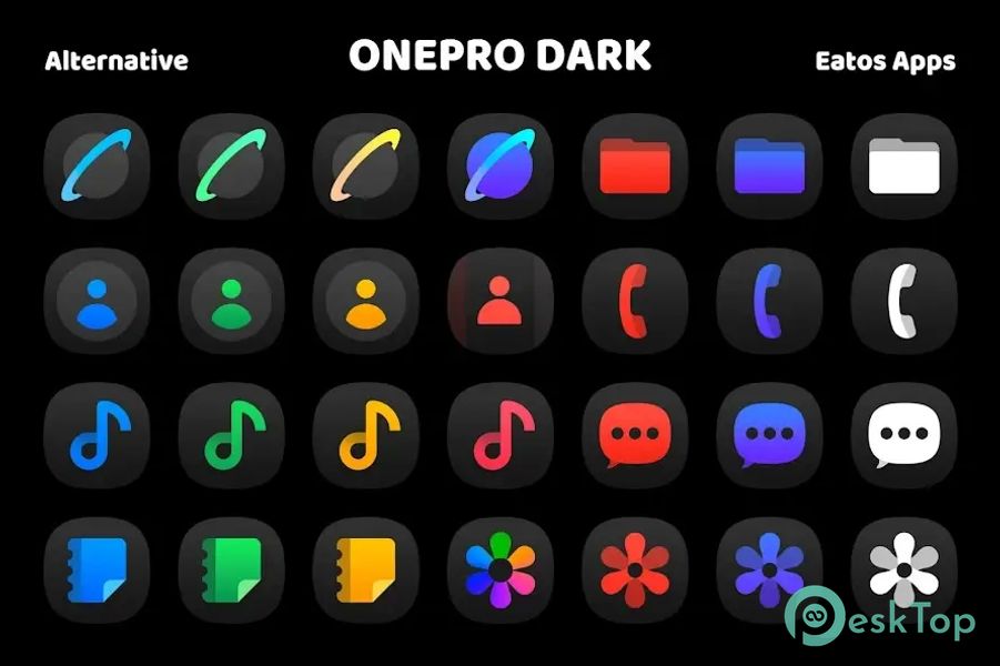 OnePro (Dark) - Icon Pack 1.3.9 APK MOD 完整免费下载