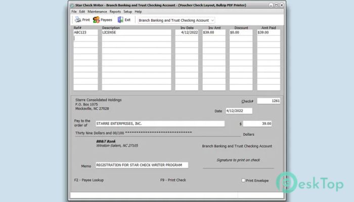 Download Starre Enterprises Star Check Writer System 8.10 Free Full Activated