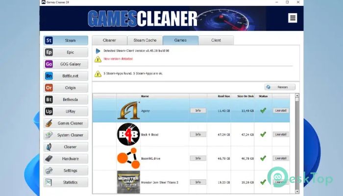 下载 Games Cleaner 1.0.0 免费完整激活版