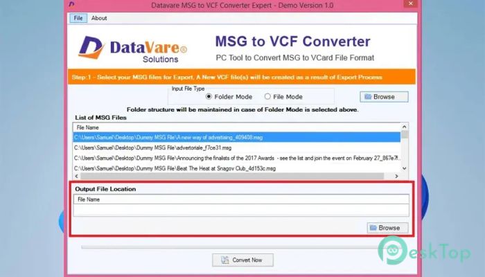 下载 DataVare MSG to VCF Converter Expert 1.0 免费完整激活版