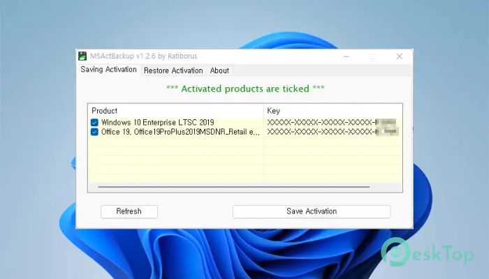 Скачать MSActBackUp 1.2.8 полная версия активирована бесплатно