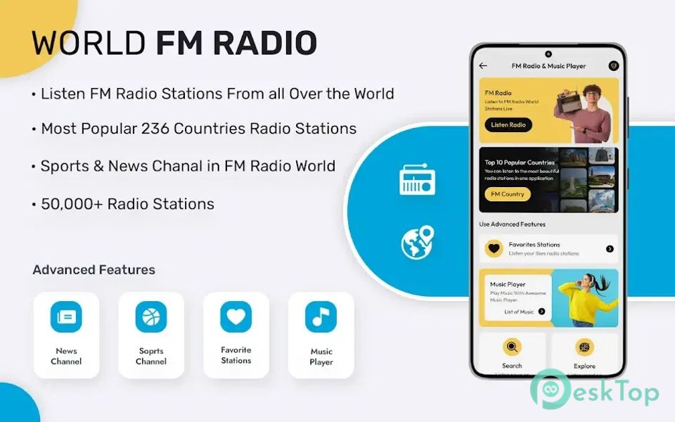 FM Radio Without Earphone 7.0.1 APK MOD Полная бесплатная загрузка