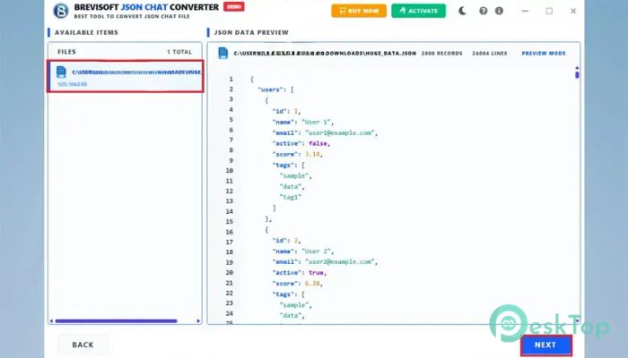 Download BreviSoft JSON Chat Converter 1.0 Free Full Activated