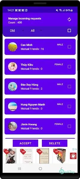 Friend Request Manager 13.0 APK MOD Tam Ücretsiz İndir