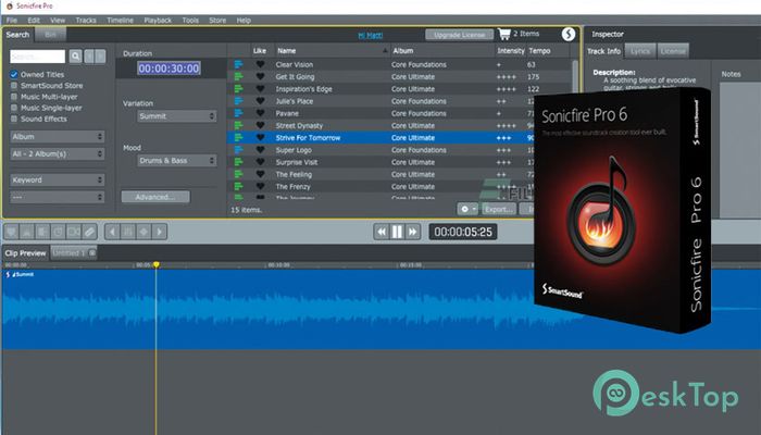 SmartSound SonicFire Pro 6.5.4 Tam Sürüm Aktif Edilmiş Ücretsiz İndir