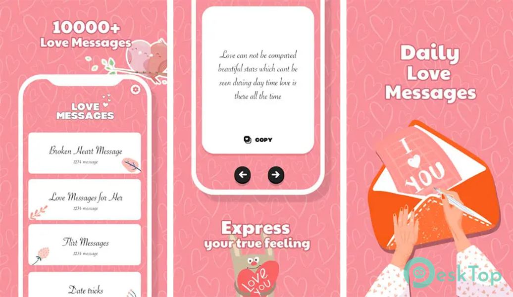 Romantic Fancy Love Messages v5.0 APK MOD Tam Ücretsiz İndir