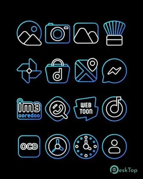 AquaLine Blue - Icon Pack 58 APK MOD Descarga gratuita completa