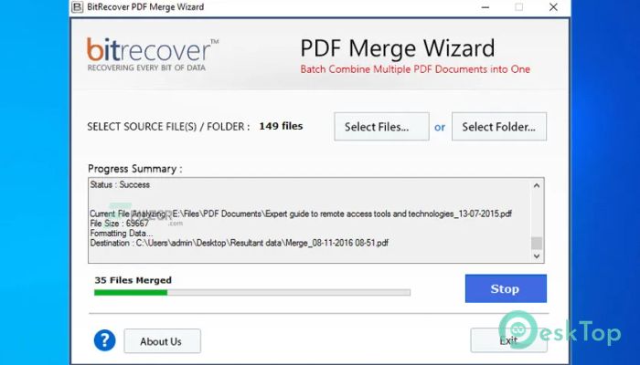 BitRecover PDF Merge Wizard 3.3 完全アクティベート版を無料でダウンロード