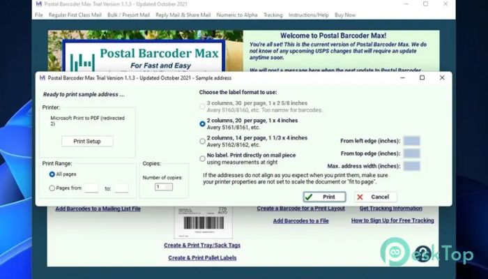 Postal Barcoder Max 1.8.3 मुफ्त पूर्ण सक्रिय डाउनलोड