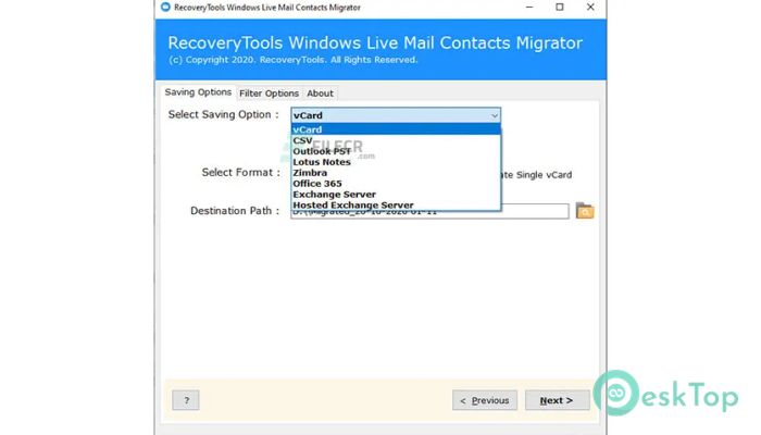 Download RecoveryTools Windows Live Mail Contacts Migrator 4.1 Free Full Activated