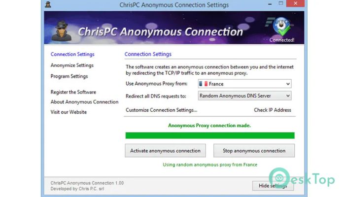 Télécharger ChrisPC Anonymous Connection  2.40 Gratuitement Activé Complètement