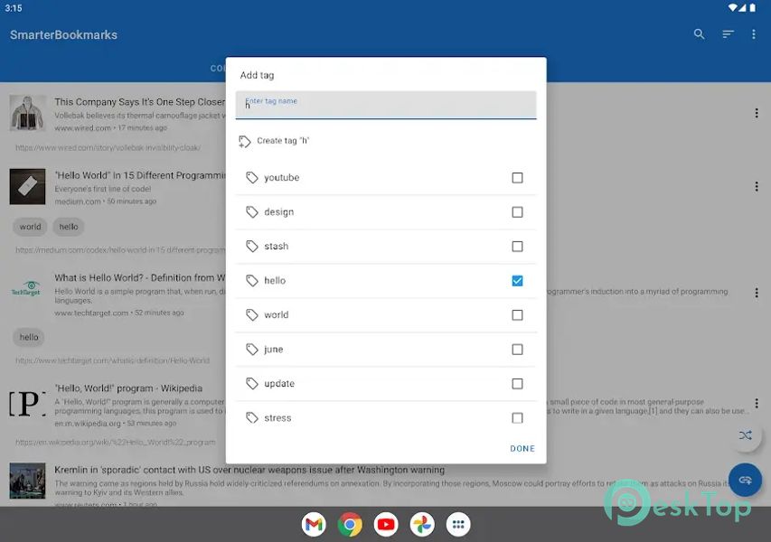 Smarter Bookmarks 1.2.8 APK MOD Полная бесплатная загрузка