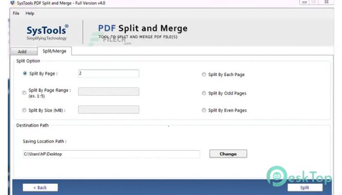 Descargar SysTools PDF Split & Merge 5.0 Completo Activado Gratis