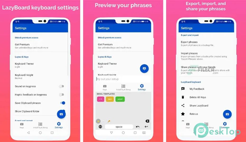 LazyBoard – Phrase Keyboard v2 APK MOD Tam Ücretsiz İndir