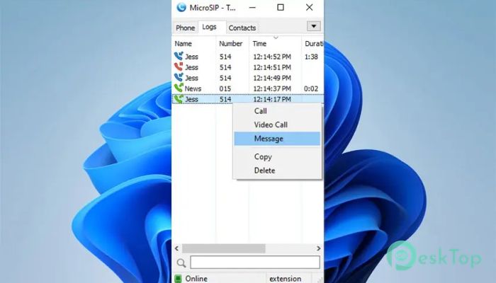 MicroSIP 3.22.3 Tam Sürüm Aktif Edilmiş Ücretsiz İndir