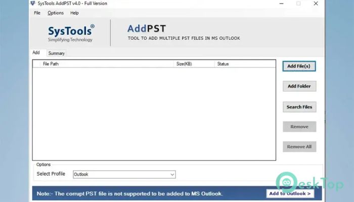 Descargar SysTools AddPST 4.0 Completo Activado Gratis