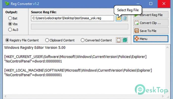 Скачать Sordum Reg Converter 1.2 полная версия активирована бесплатно