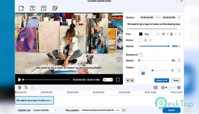 Télécharger TunesKit Subtitle Editor  2.5.0.22 Gratuitement Activé Complètement