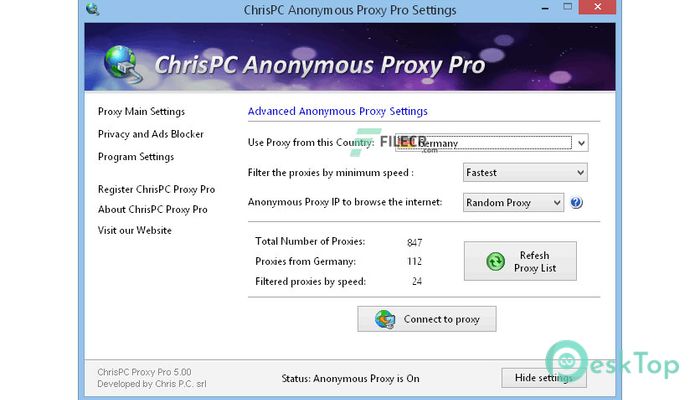  تحميل برنامج ChrisPC Anonymous Proxy Pro 9.23.1005 برابط مباشر
