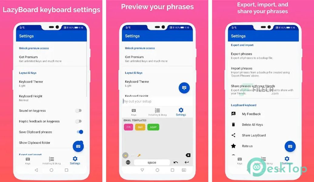 LazyBoard - Phrase Keyboard0 2.7.6 APK MOD تحميل مجاني كامل