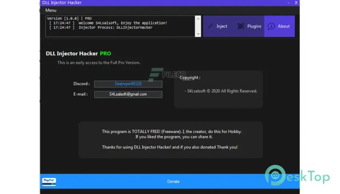 Download DLL Injector Hacker PRO  1.2.8 Free Full Activated