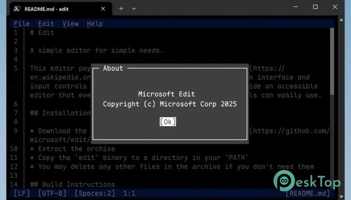 Microsoft Edit 1.2.0 完全アクティベート版を無料でダウンロード