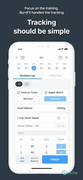 BurnFit - Workout Plan & Log 1.942 APK MOD フル無料ダウンロード