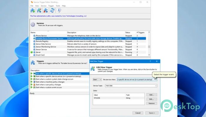 Download Service Trigger Editor 4.0.3 Free Full Activated