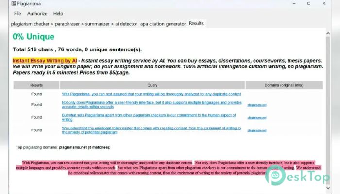 Descargar Plagiarisma Plagiarism Checker 1.0 Completo Activado Gratis