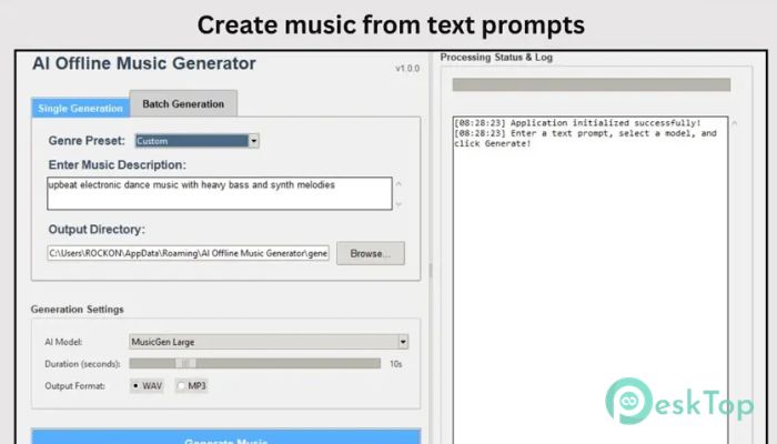 Bytesweavers AI Offline Music Generator