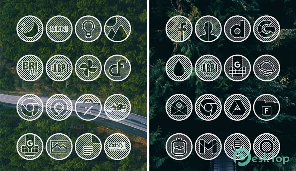 Lines Circle – White Icon Pack