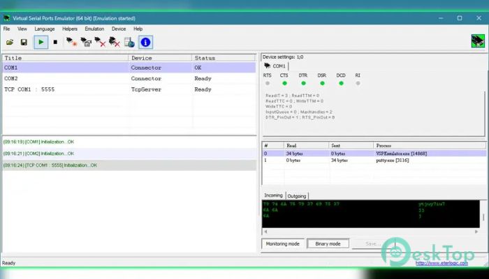 下载 Eterlogic Virtual Serial Ports Emulator 1.4.7.634 免费完整激活版