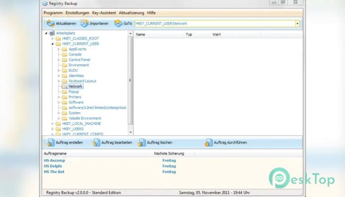 ASCOMP Registry Backup Professional 2.005 完全アクティベート版を無料でダウンロード