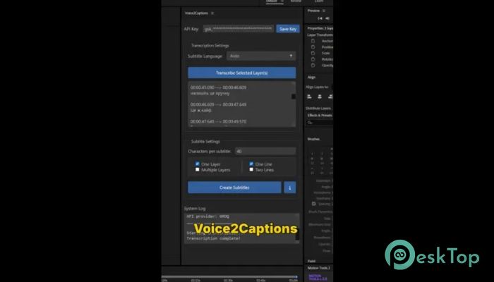 Descargar Aescripts Voice2Captions 2.1.0 Completo Activado Gratis